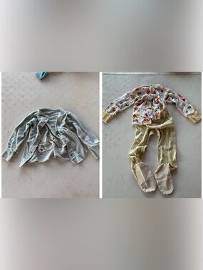 Vintage Sears Winnie The Pooh Footed One-Piece Pajama Set And Long Sleeve Top